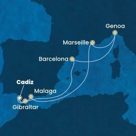 Krstarenje do Gibraltara i Andaluzije brodom Costa Diadema